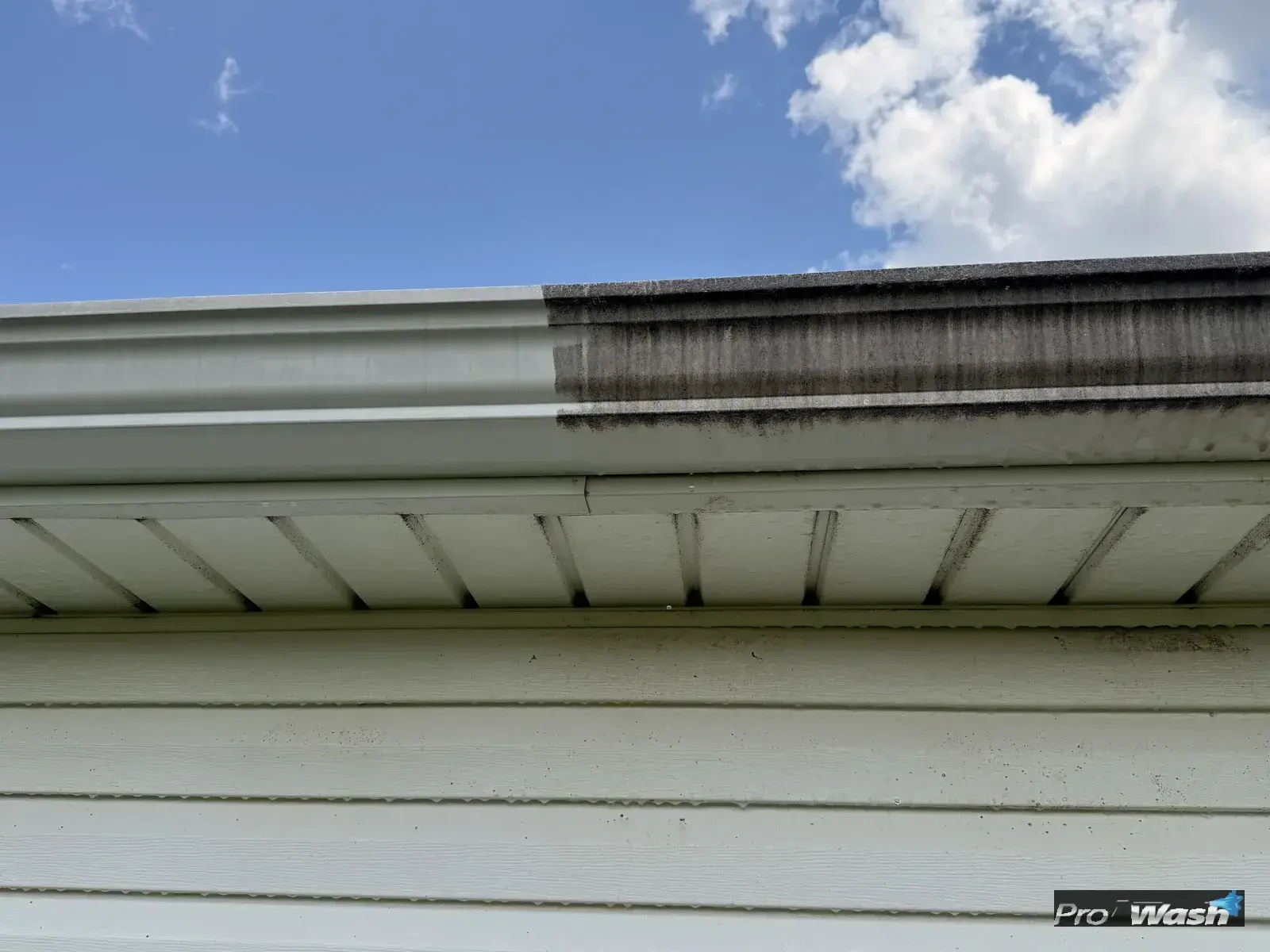 Inman ProWash gutter cleaning in progress on a Frankfort home.