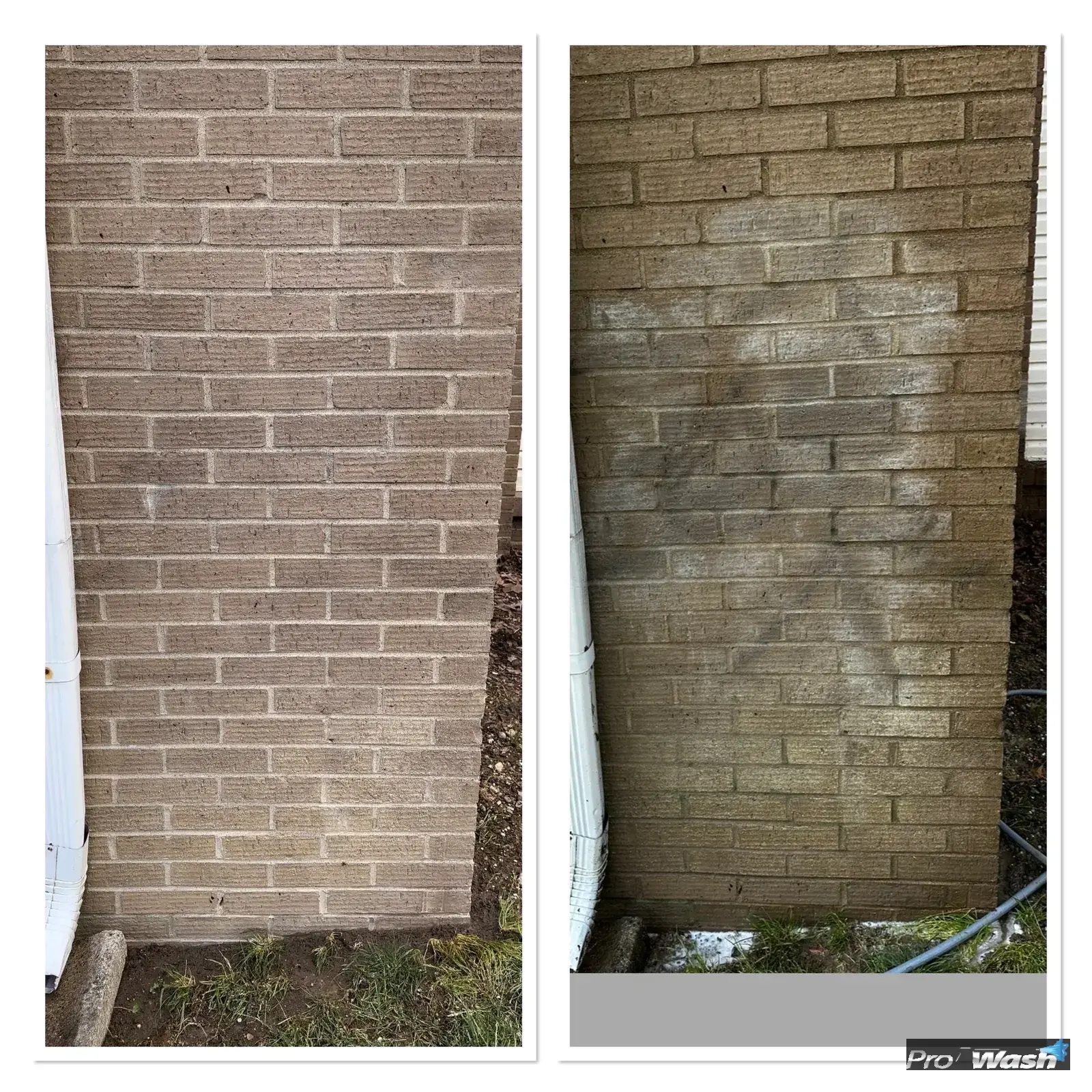 Graffiti remover being applied to a vandalized concrete surface.