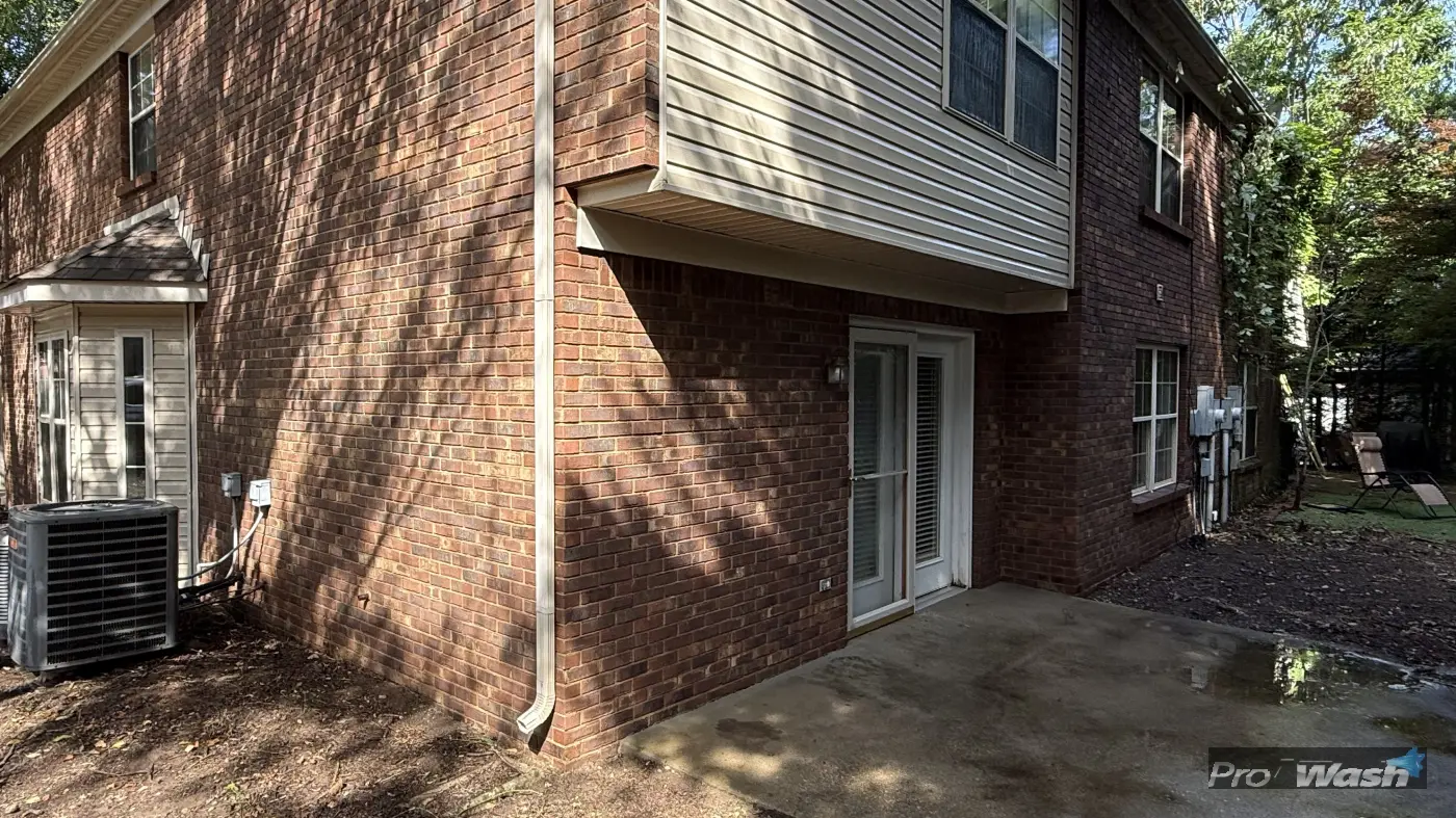 After power washing the algae off the brick.