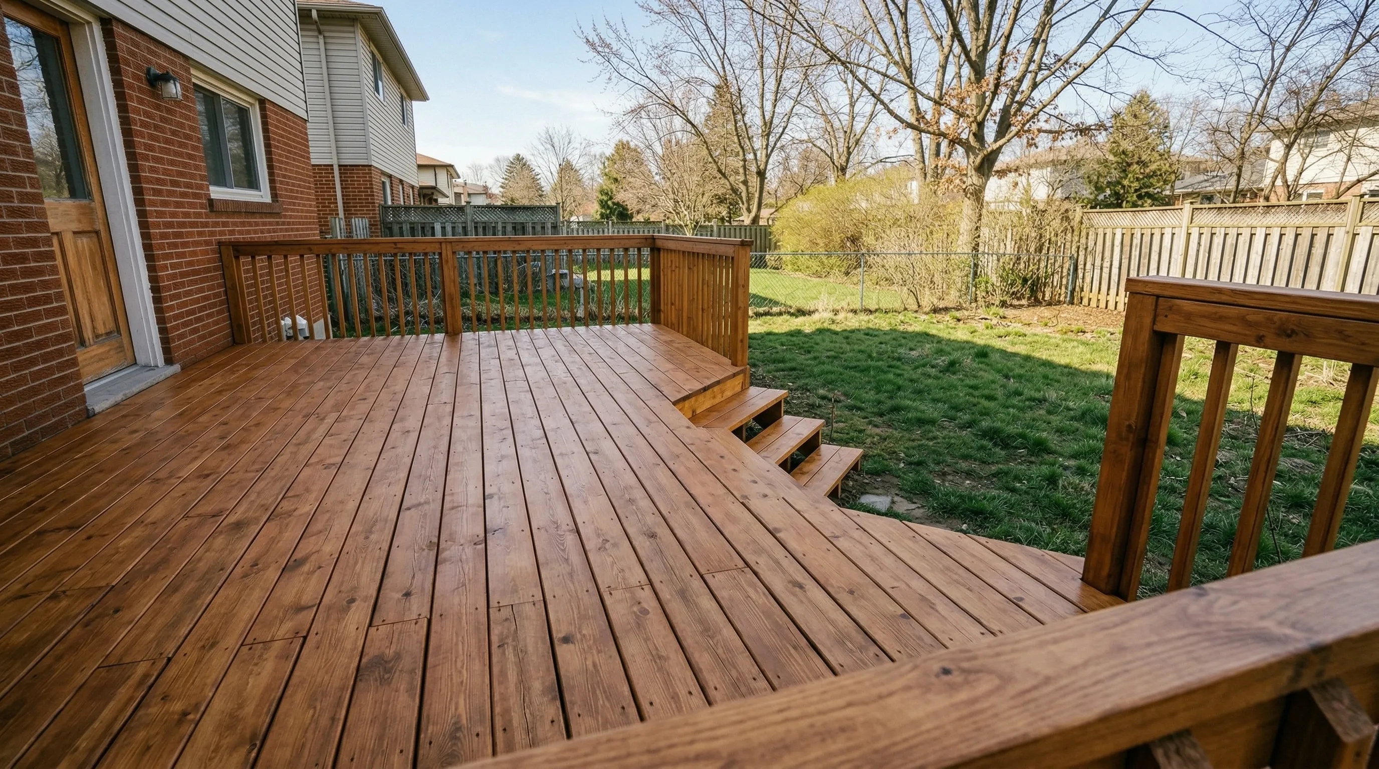 Backyard Deck Restoration — Cedar Stain after - Lexington KY