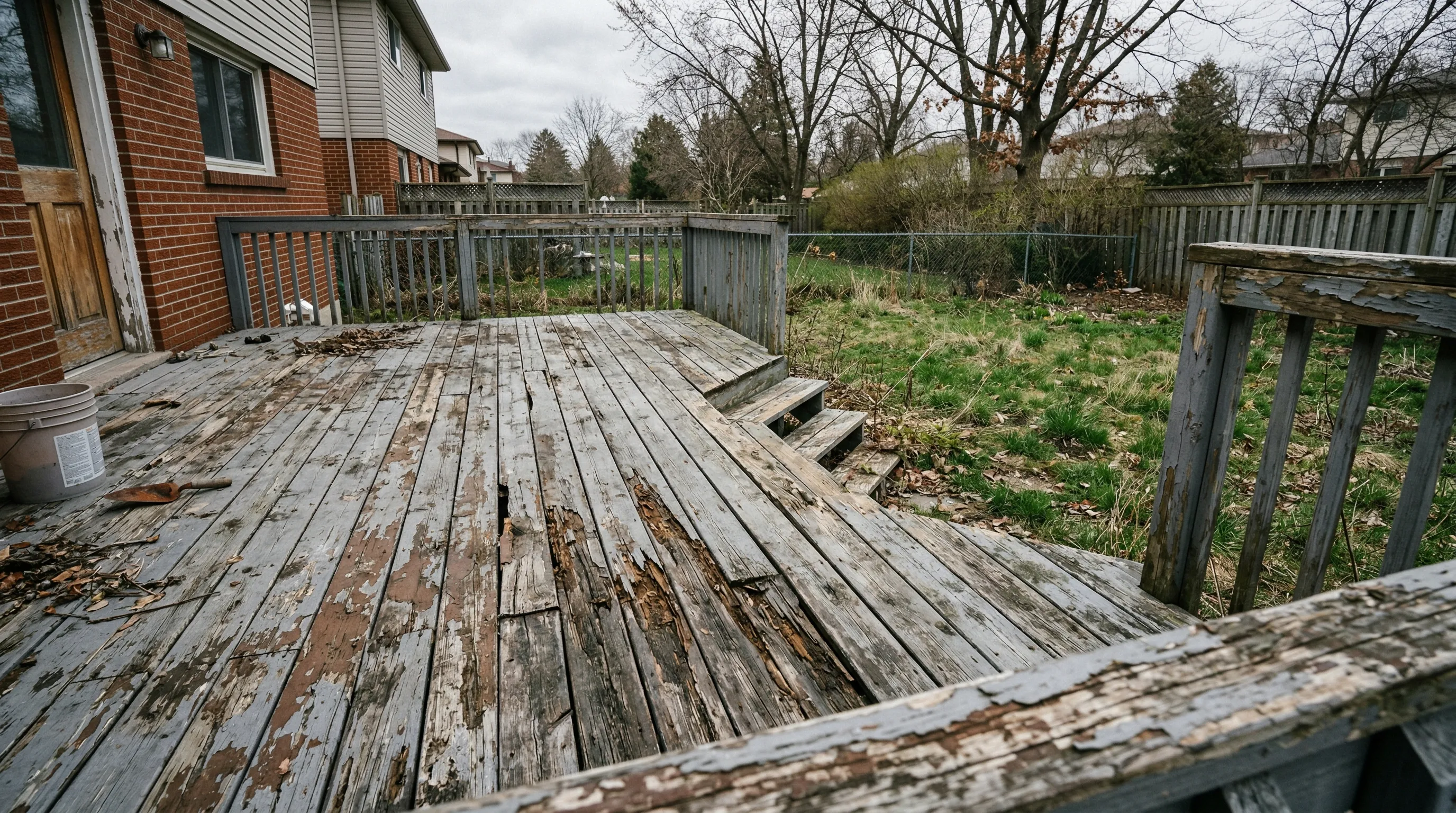 Backyard Deck Restoration — Cedar Stain before - Lexington KY