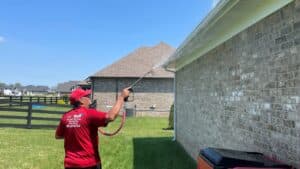 soft washing a house