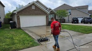 Driveway pressure washing