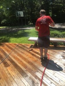 Cedar deck cleaning