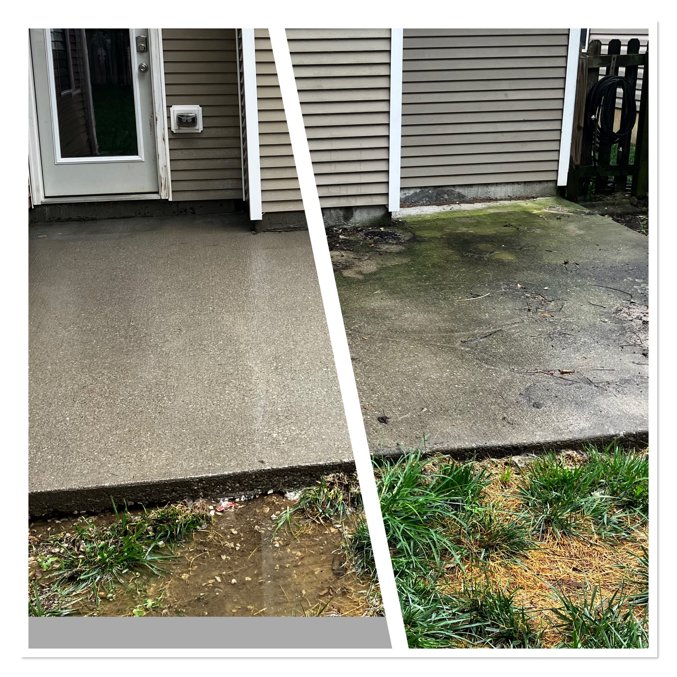 before and after concrete cleaning
