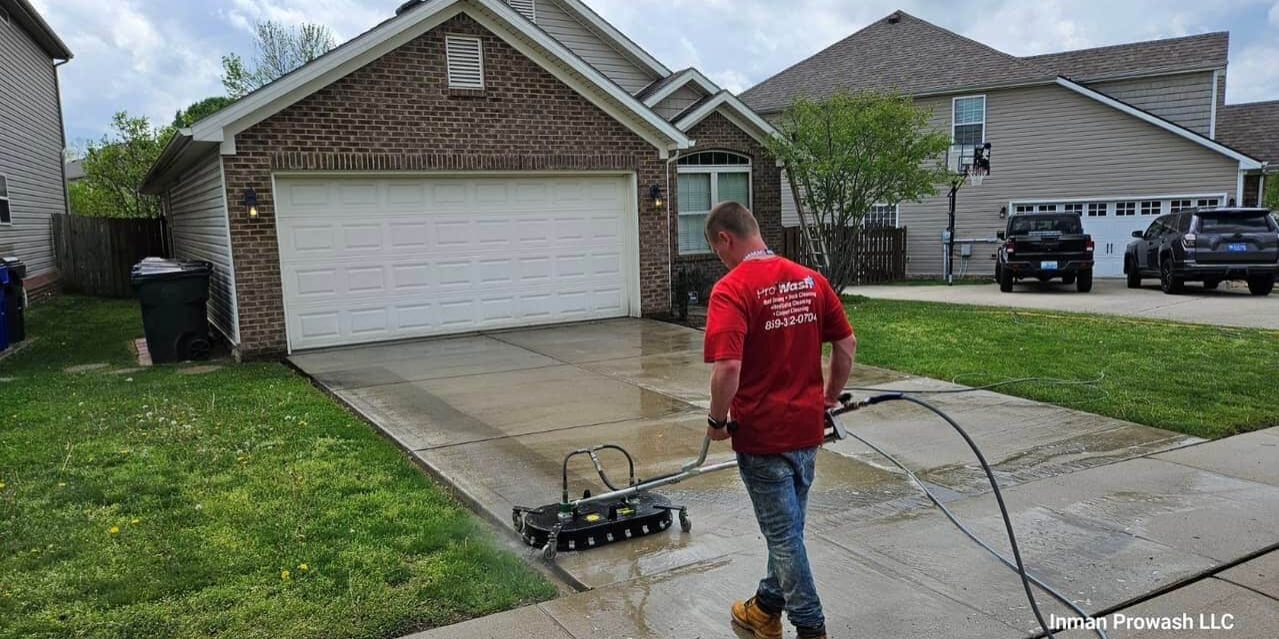 Driveway pressure washing