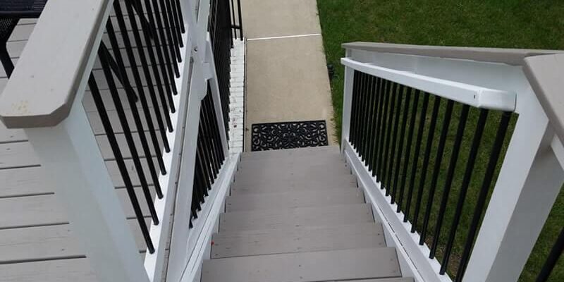 Two tone deck staining after a deep cleaning and stripping of the old stain.